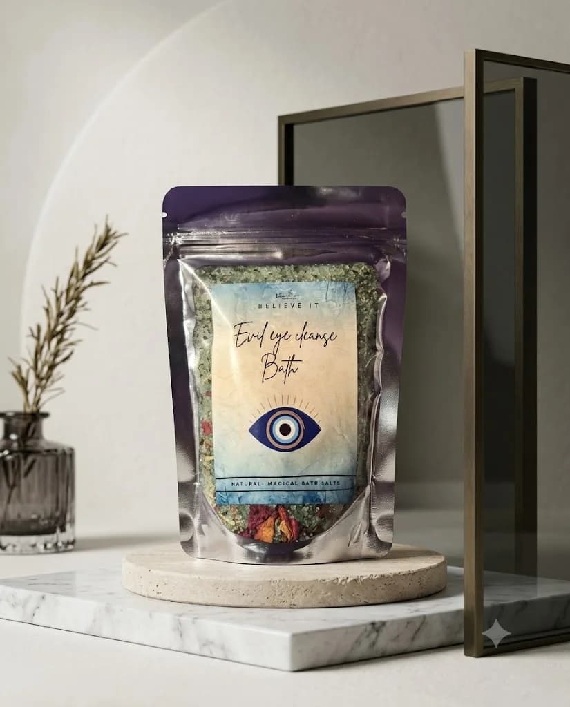 Evil eye cleansing bath salt product photograph