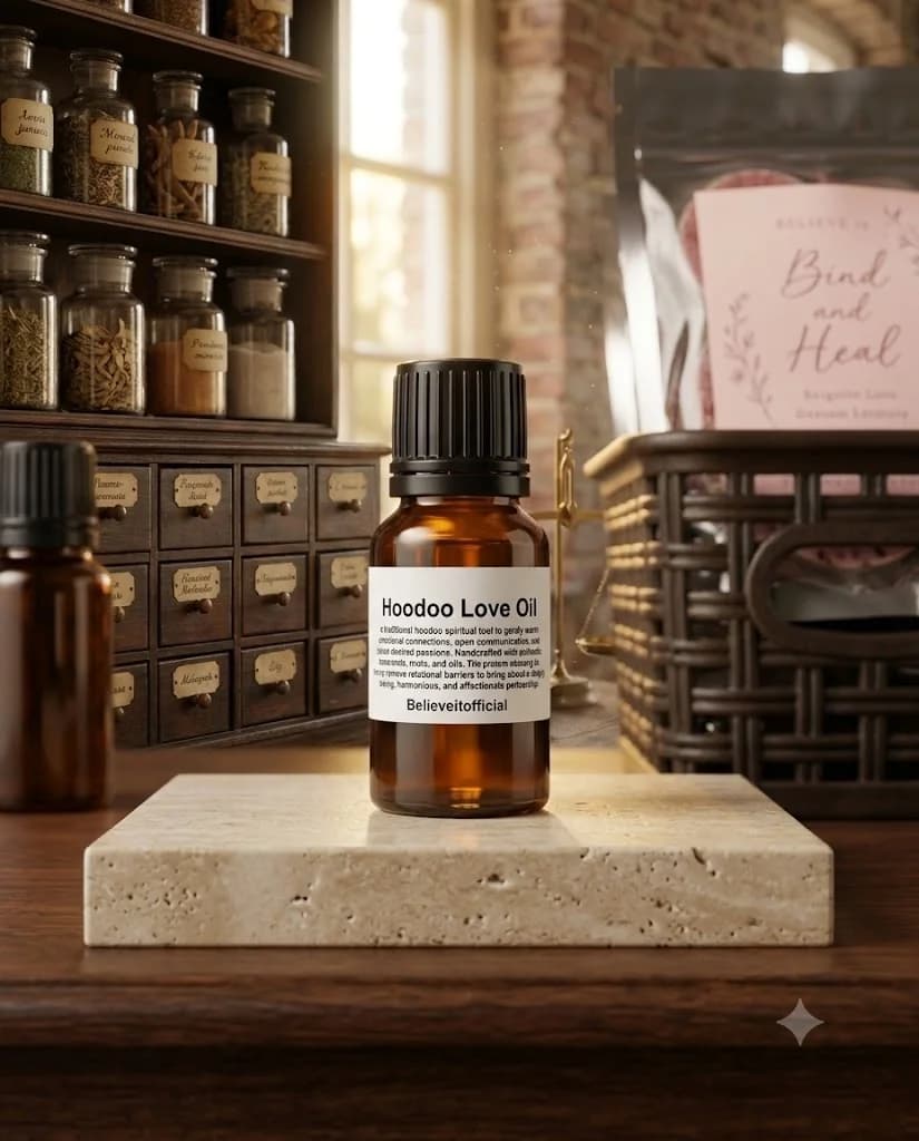 Hoodoo love oil product photograph