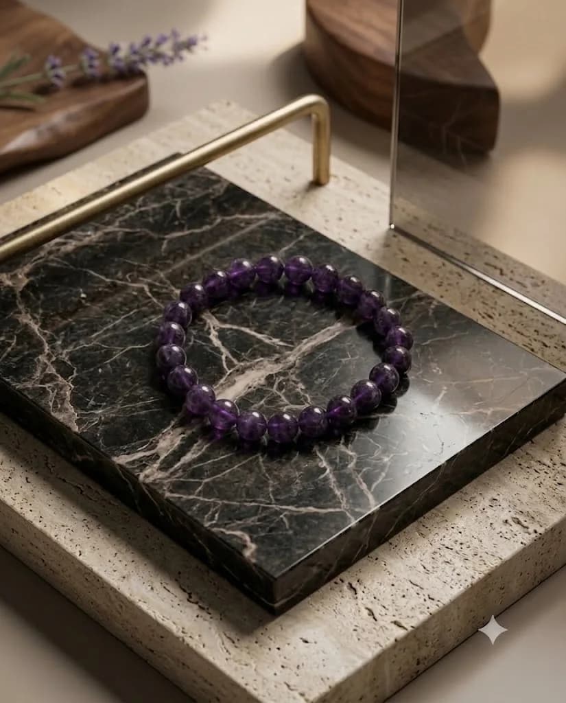 Amethyst bracelet selected by Gurpreet for intentional practice