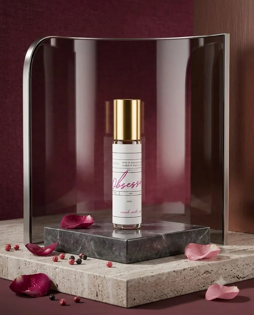 Obsessed perfume oil product photograph